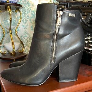 Calvin Klein Black Leather Ankle Boots